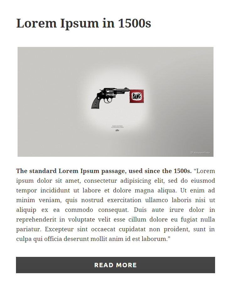 Excerpt with image, Justify text align and Custom css style button