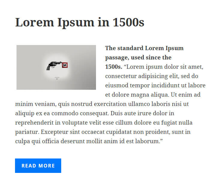 Excerpt with float left image